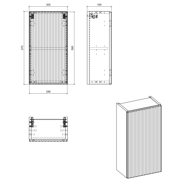 Szafka górna wisząca kaszmir 30x57 cm NOVA CASHMERE 83-30-1D, Comad